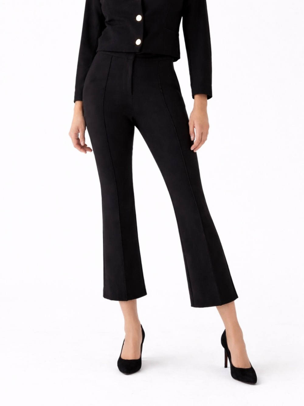 J.CREW 2 Demi-Boot Pant Black 0450 Pleated Italian Ponte Stretch Zip BP588